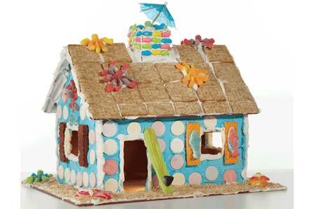 Beach gingerbread houses