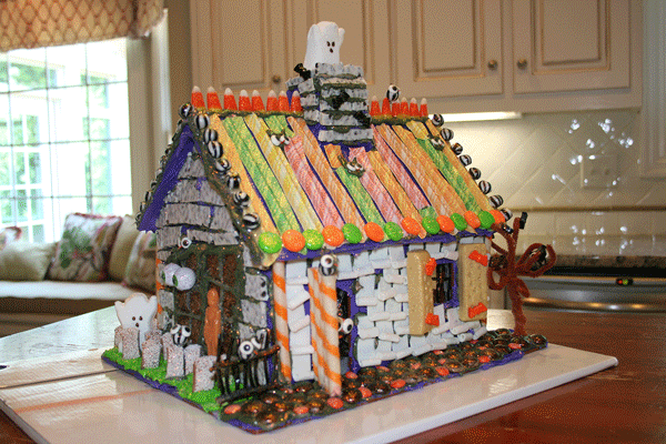 Boo. A scary Candy Cottage made by mom